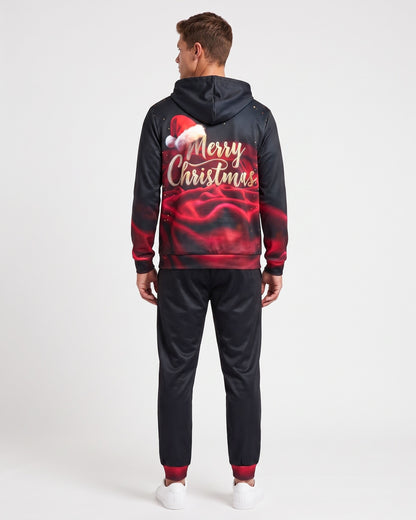 KZZ Men's 3D-Embroidered Hoodie Set