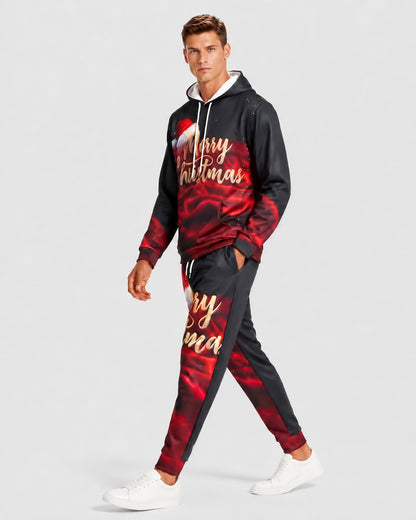KZZ Men's 3D-Embroidered Hoodie Set