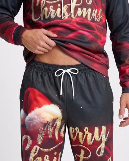 KZZ Men's 3D-Embroidered Hoodie Set