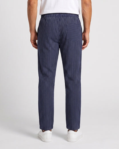 KZZ Men's striped straight-leg trousers