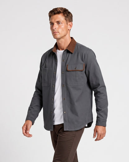KZZ Men's Long-Sleeve Work Shirt