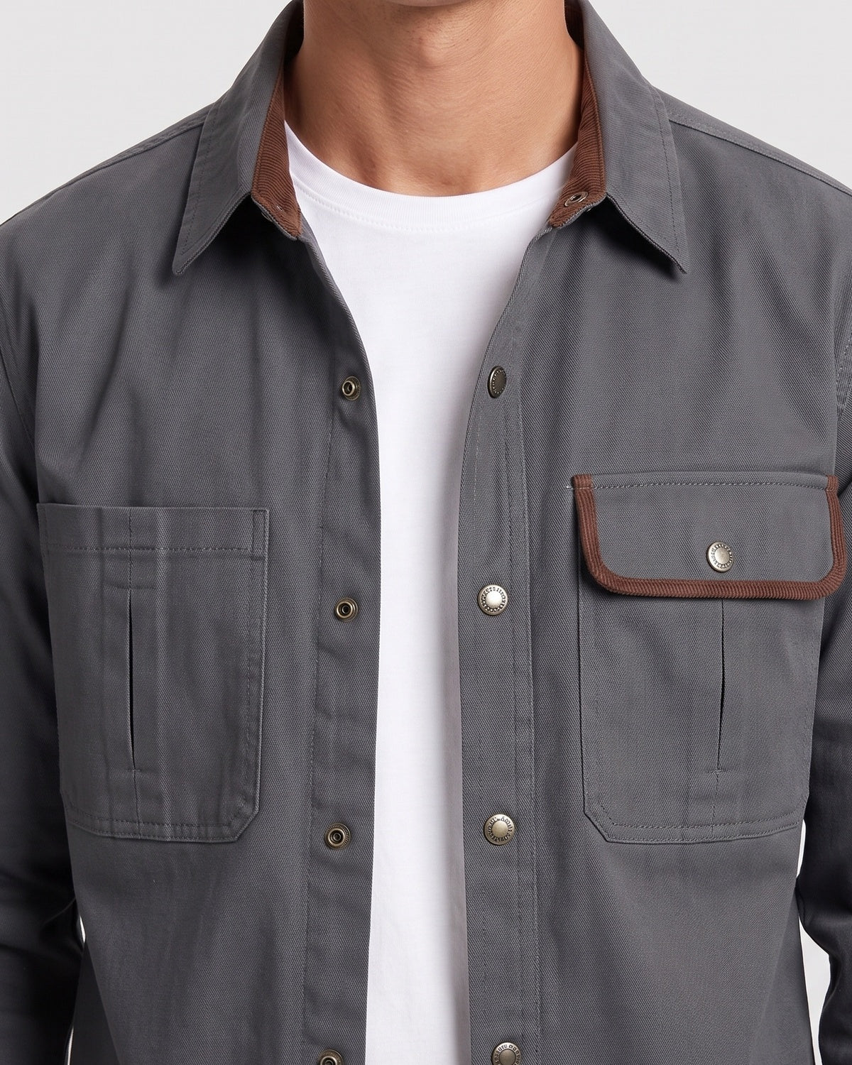 KZZ Men's Long-Sleeve Work Shirt
