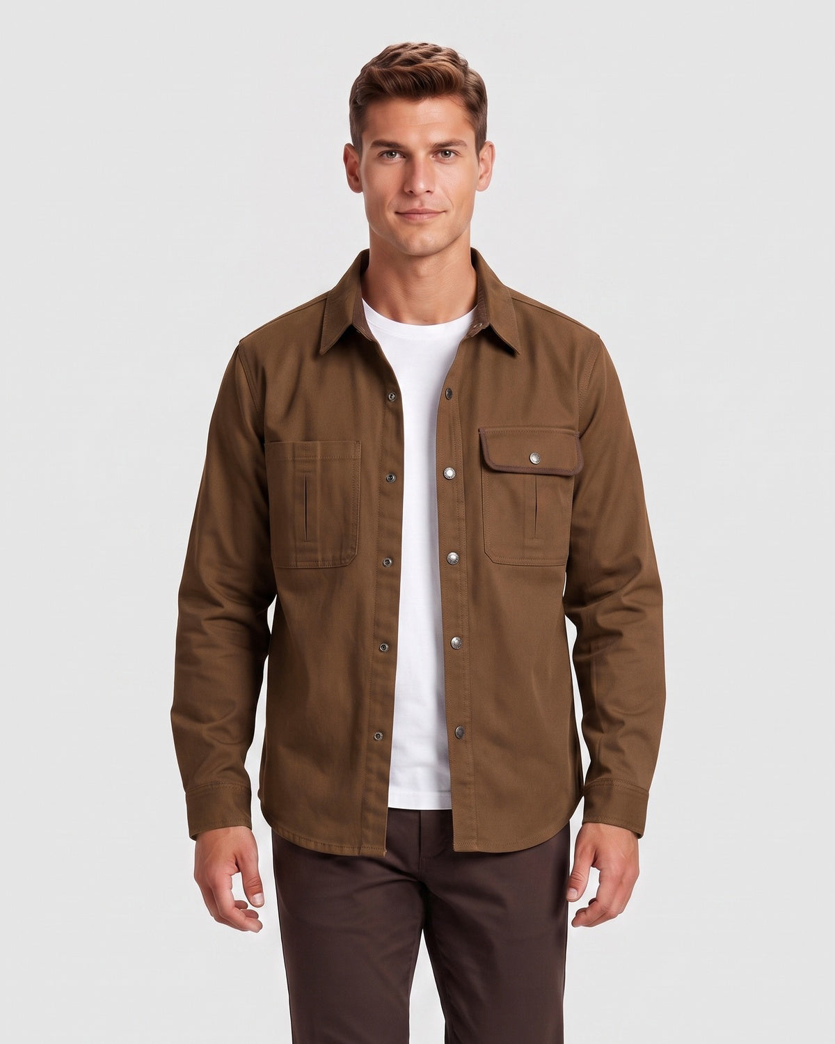 KZZ Men's Long-Sleeve Work Shirt