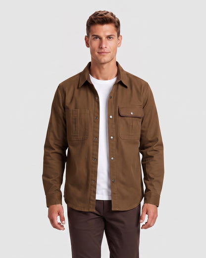KZZ Men's Long-Sleeve Work Shirt