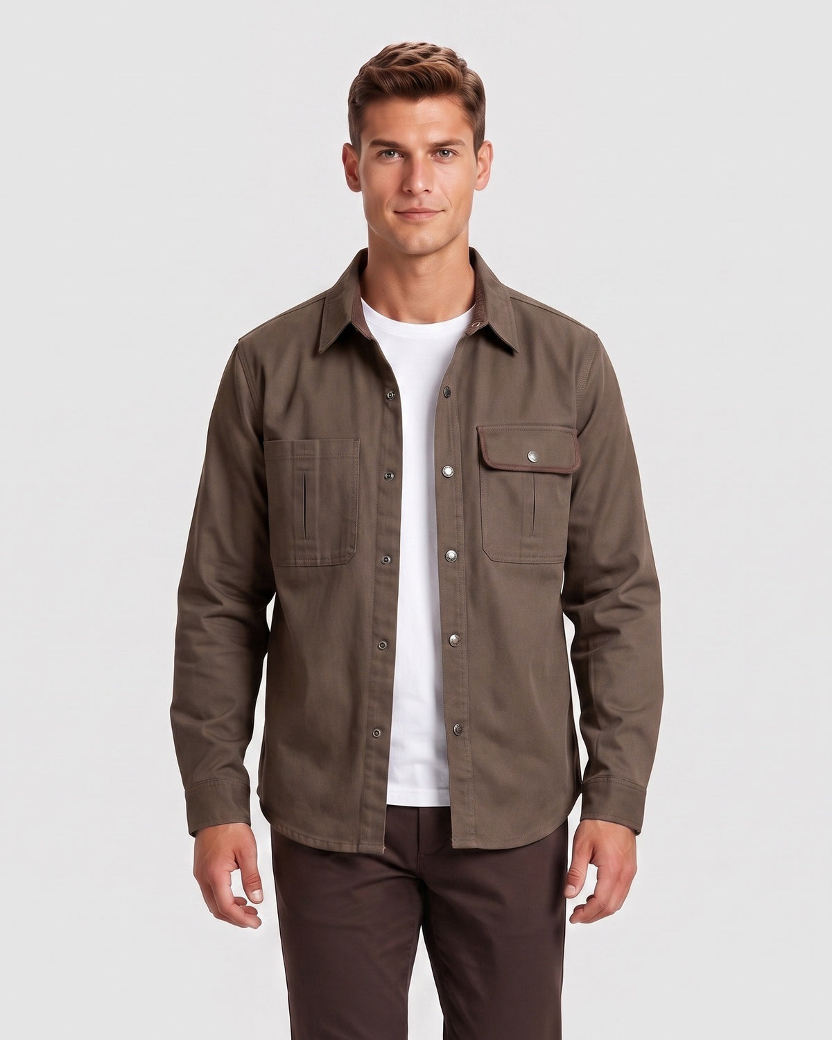 KZZ Men's Long-Sleeve Work Shirt