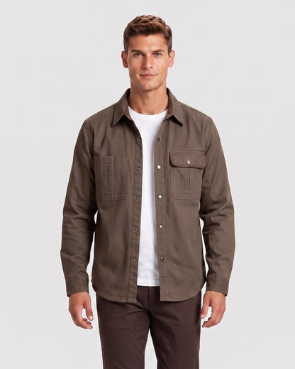 KZZ Men's Long-Sleeve Work Shirt