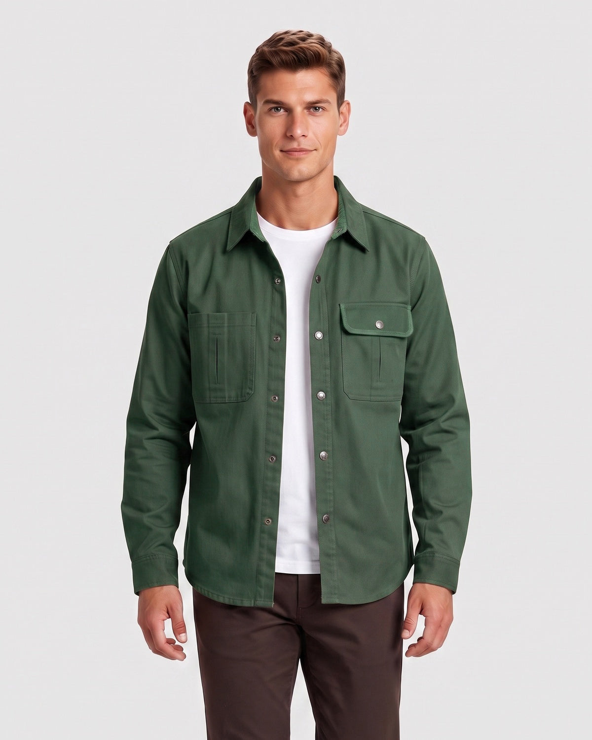 KZZ Men's Long-Sleeve Work Shirt