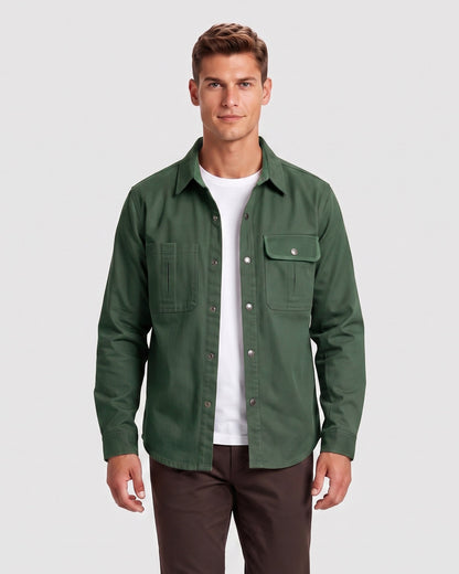 KZZ Men's Long-Sleeve Work Shirt