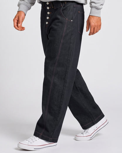 KZZ Loose-fitting button-down bootcut trousers
