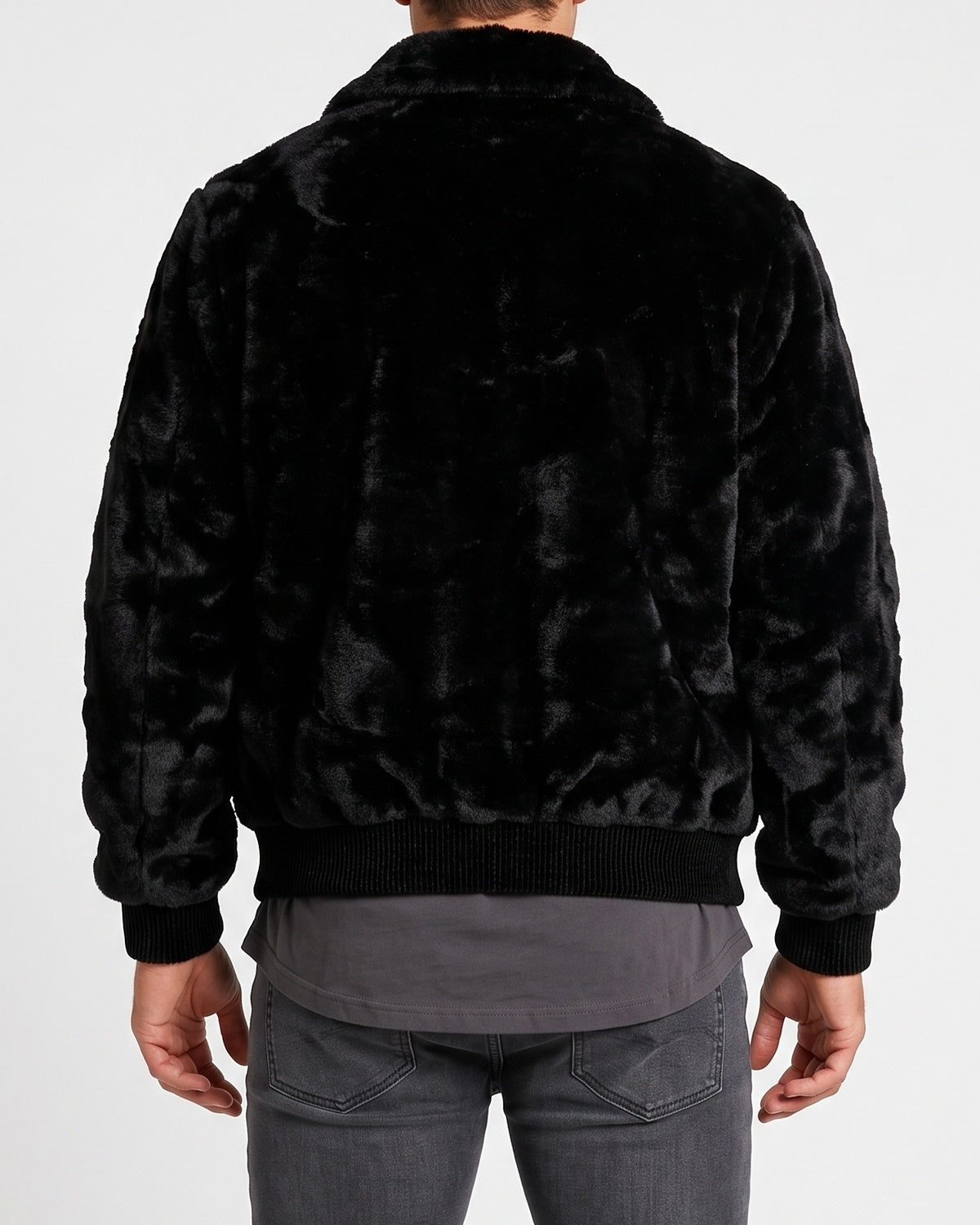 KZZ Men's Comfortable and Stylish Faux Fur Jacket