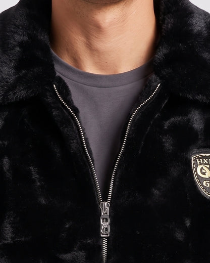 KZZ Men's Comfortable and Stylish Faux Fur Jacket