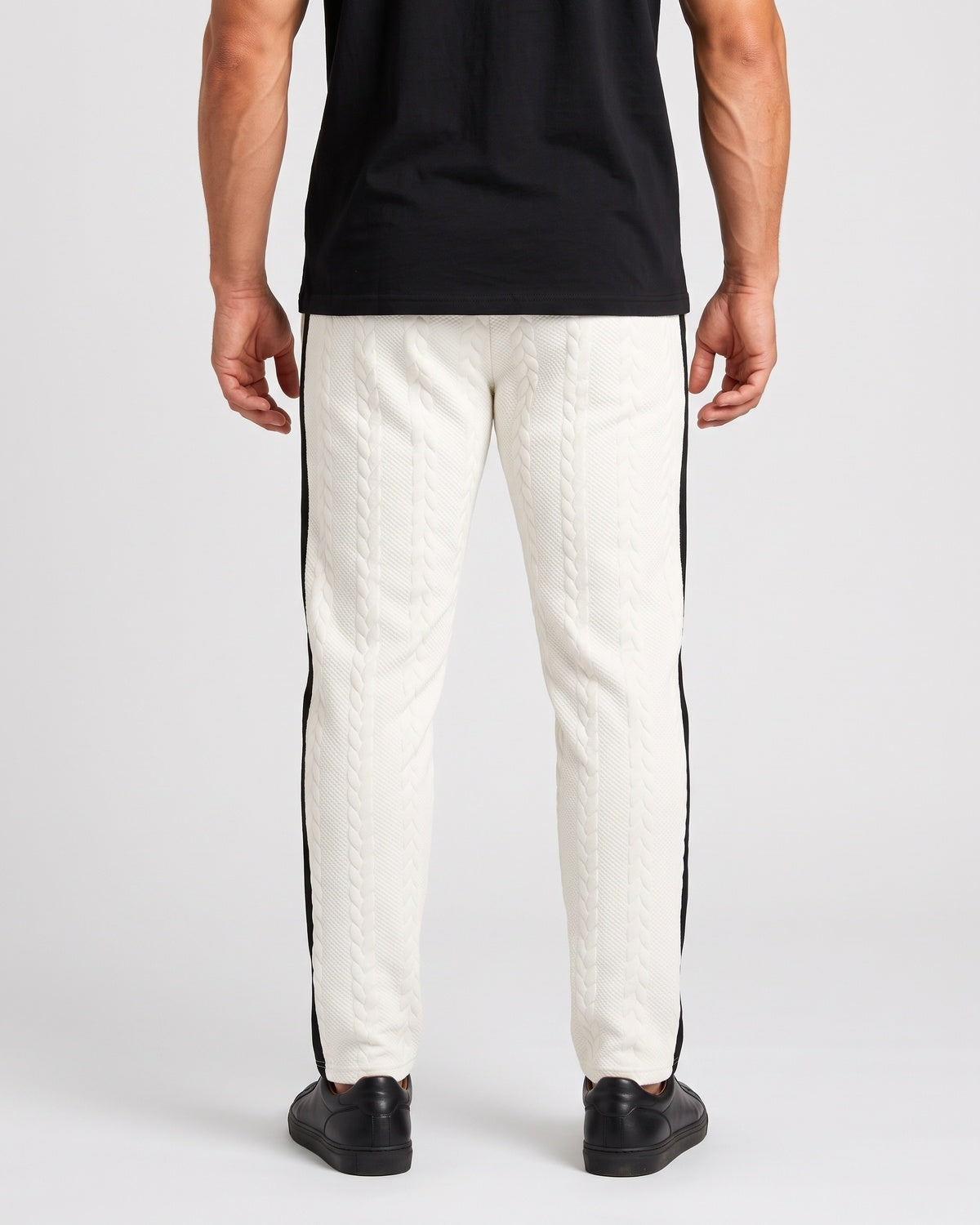 KZZ Men's straight-leg casual hip-hop style drawstring trousers