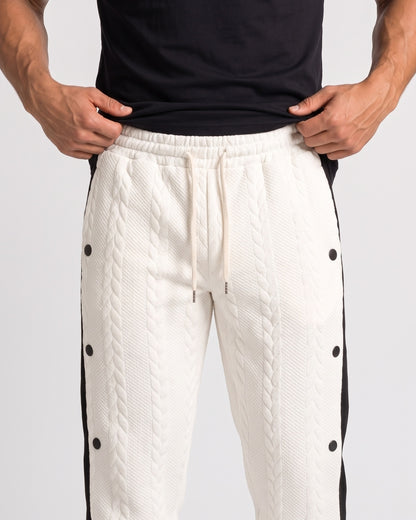 KZZ Men's straight-leg casual hip-hop style drawstring trousers
