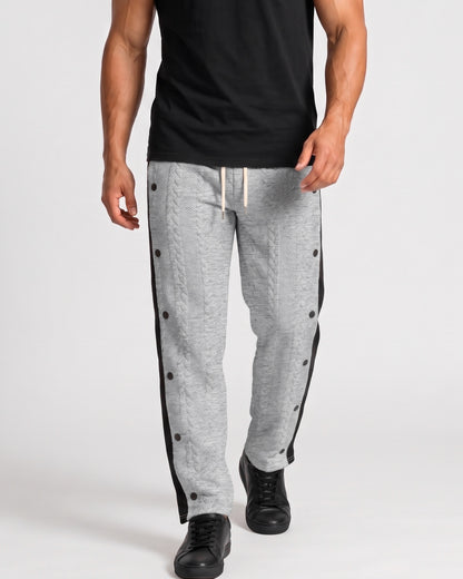 KZZ Men's straight-leg casual hip-hop style drawstring trousers