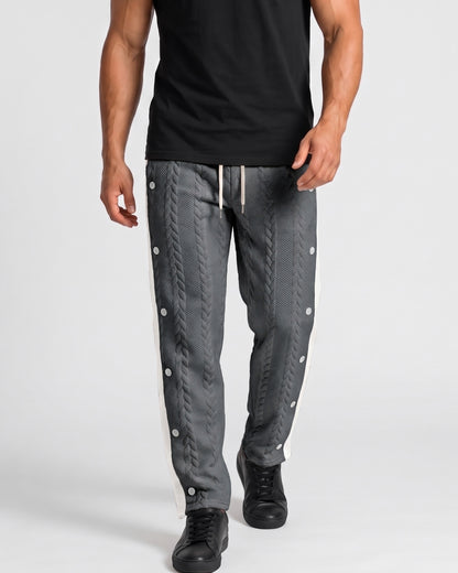 KZZ Men's straight-leg casual hip-hop style drawstring trousers