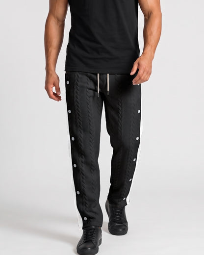 KZZ Men's straight-leg casual hip-hop style drawstring trousers
