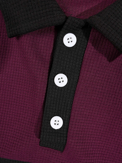 KZZ Slim-fit collared top and textured trousers