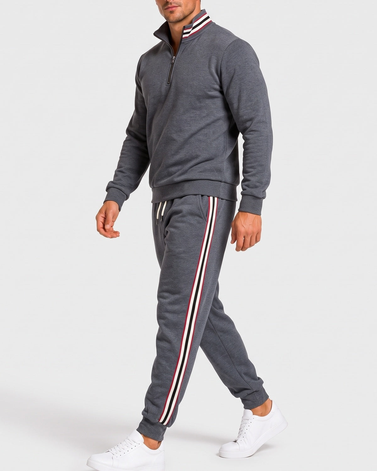 KZZ Men's Two-Piece Hoodie and Drawstring Sweatpants Set