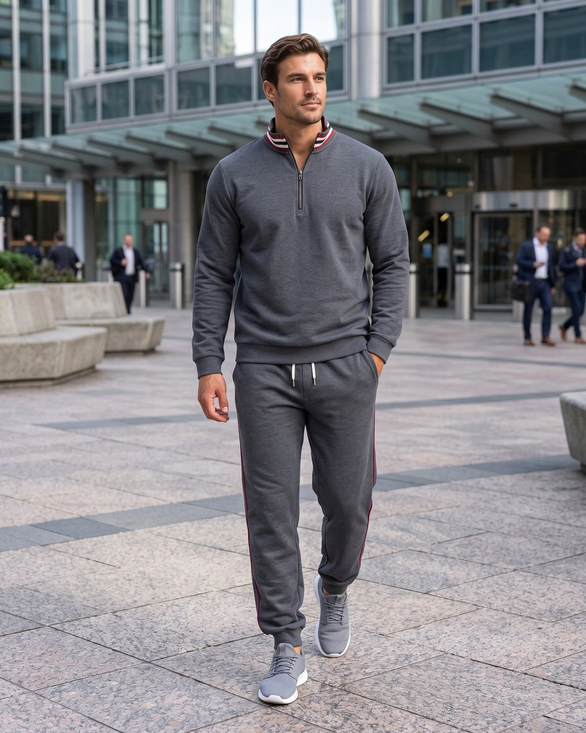 KZZ Men's Two-Piece Hoodie and Drawstring Sweatpants Set