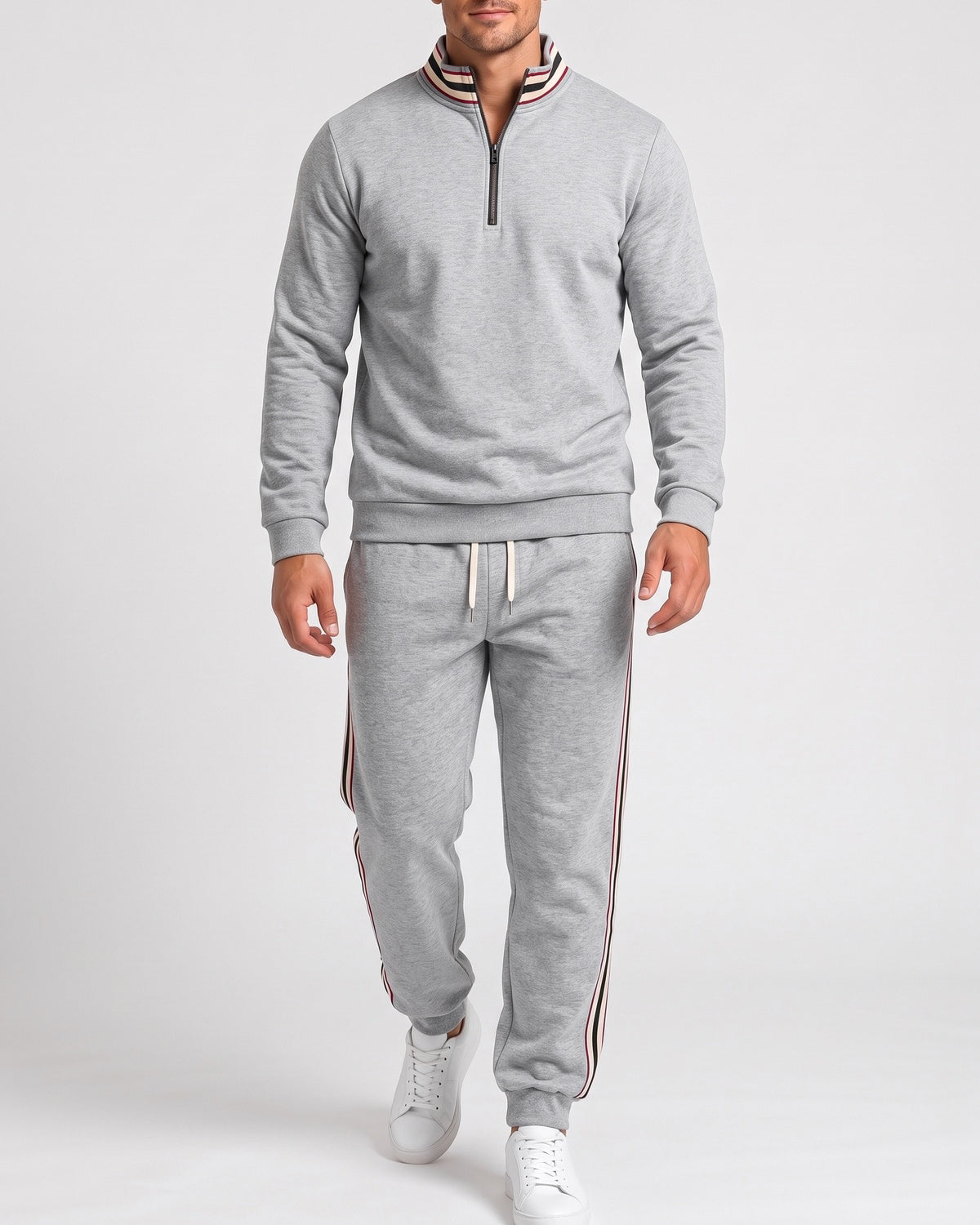 KZZ Men's Two-Piece Hoodie and Drawstring Sweatpants Set