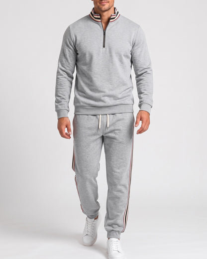 KZZ Men's Two-Piece Hoodie and Drawstring Sweatpants Set