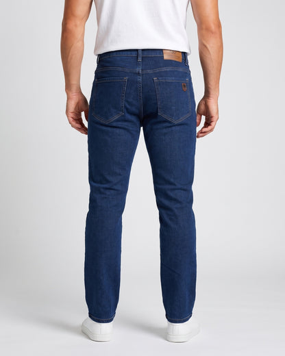 KZZ Men's loose-fitting, warm fleece-lined straight-leg jeans