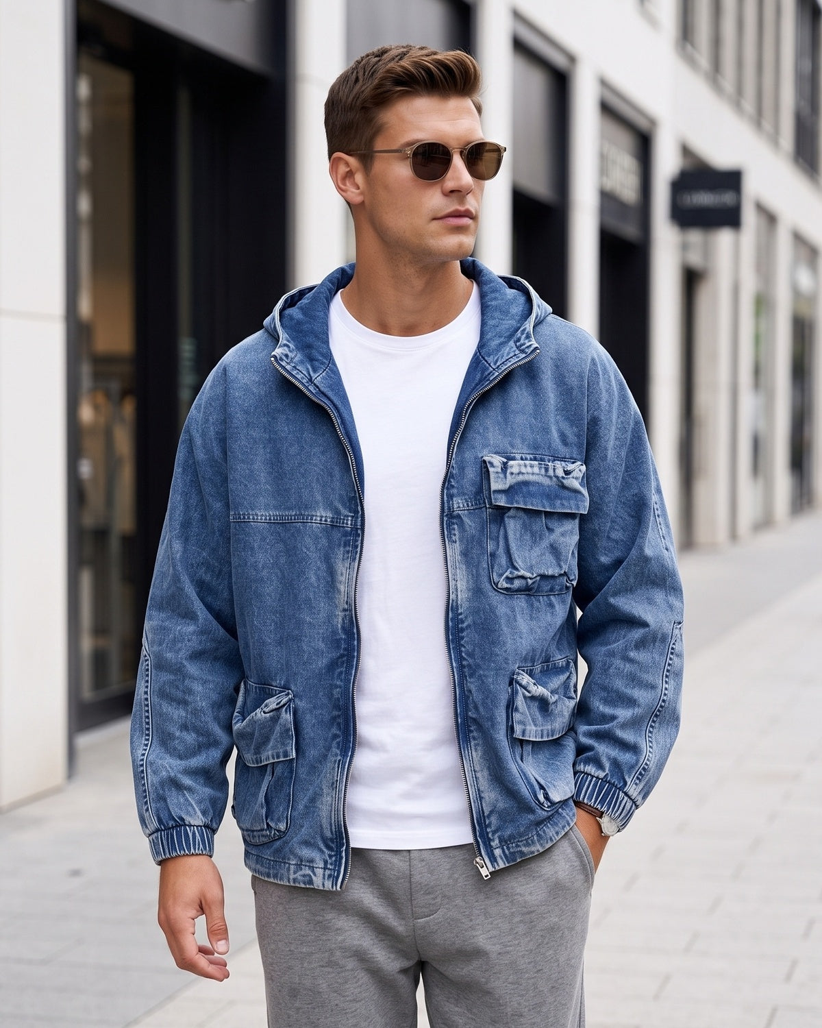 KZZ Men's Hooded Jacket
