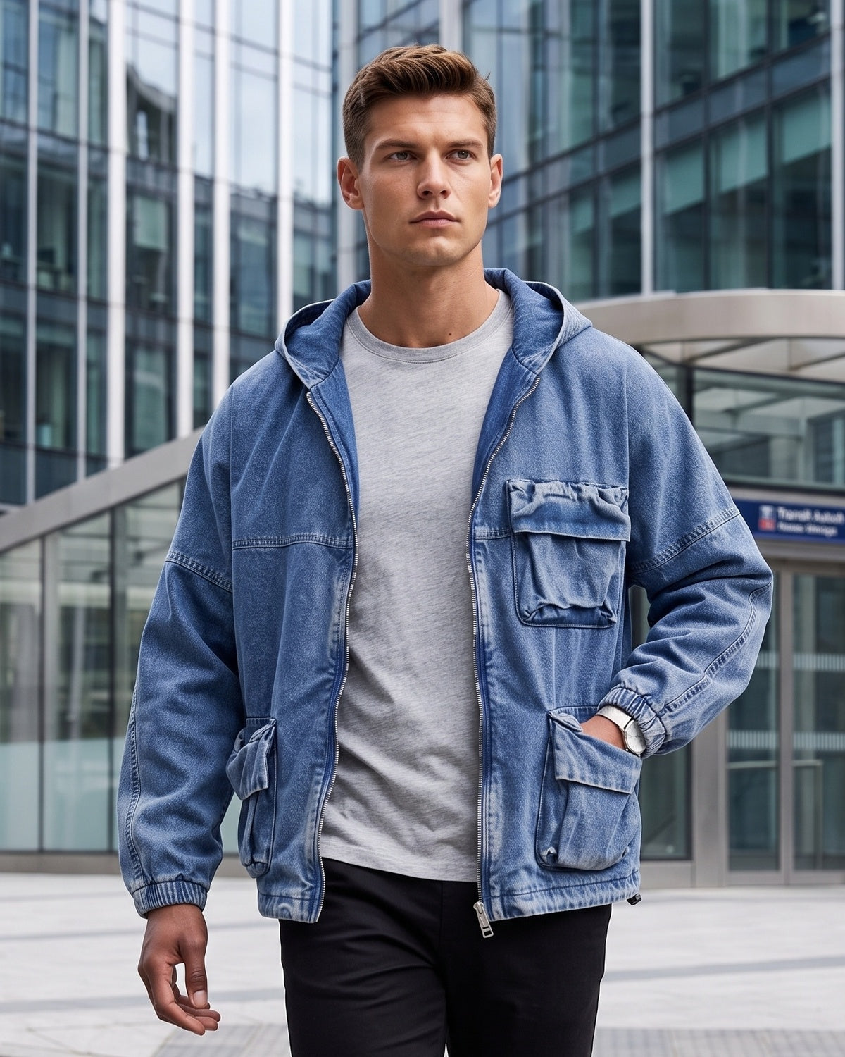 KZZ Men's Hooded Jacket