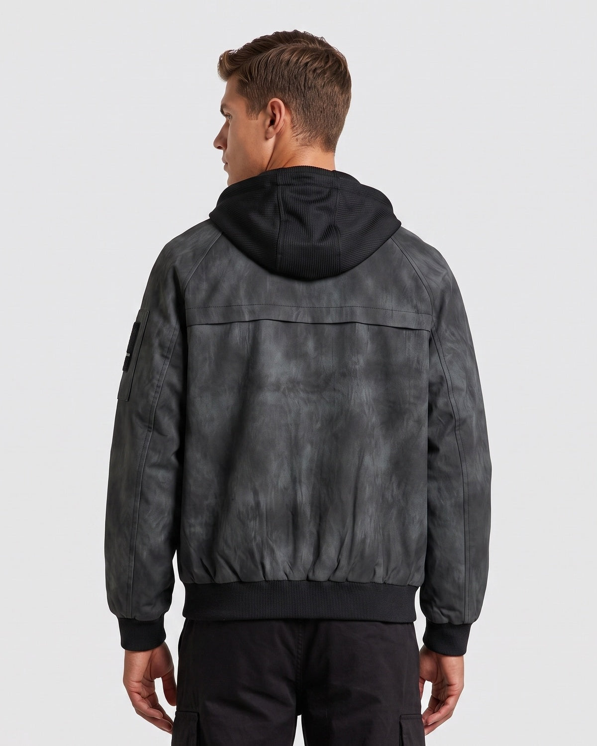 KZZ Men's Spring Hooded Zip-Up Jacket