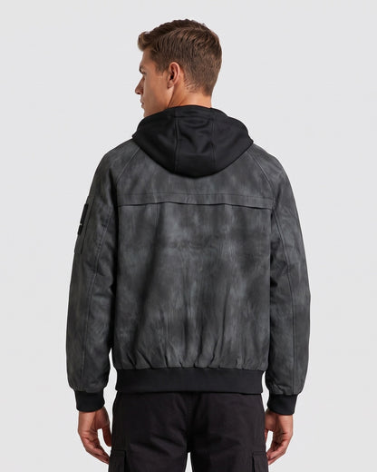 KZZ Men's Spring Hooded Zip-Up Jacket