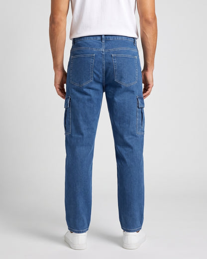 KZZ Men's Fashionable Wide-Leg Jeans
