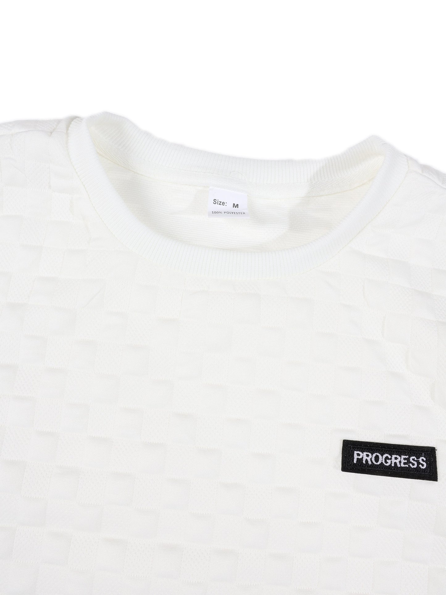 KZZ Men's Comfortable Textured Crew-Neck Shirt