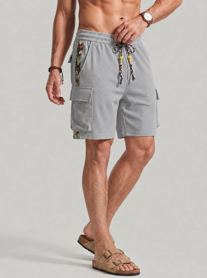 KZZ Men's Fashion Cartoon Print Cargo Shorts