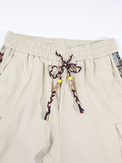 KZZ Men's Fashion Cartoon Print Cargo Shorts