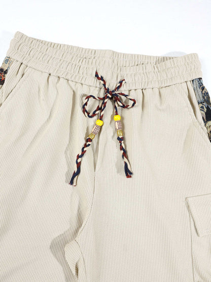 KZZ Men's Fashion Cartoon Print Cargo Shorts