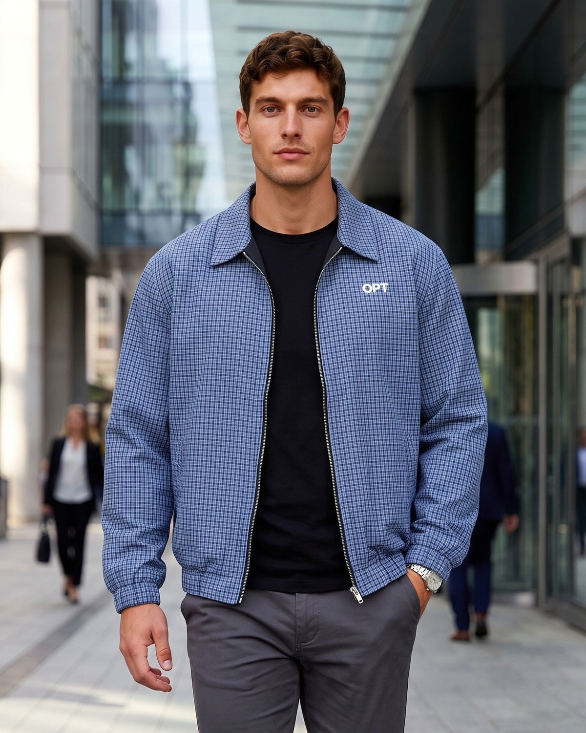 KZZ Vintage-style outdoor sports jacket with a lapel collar
