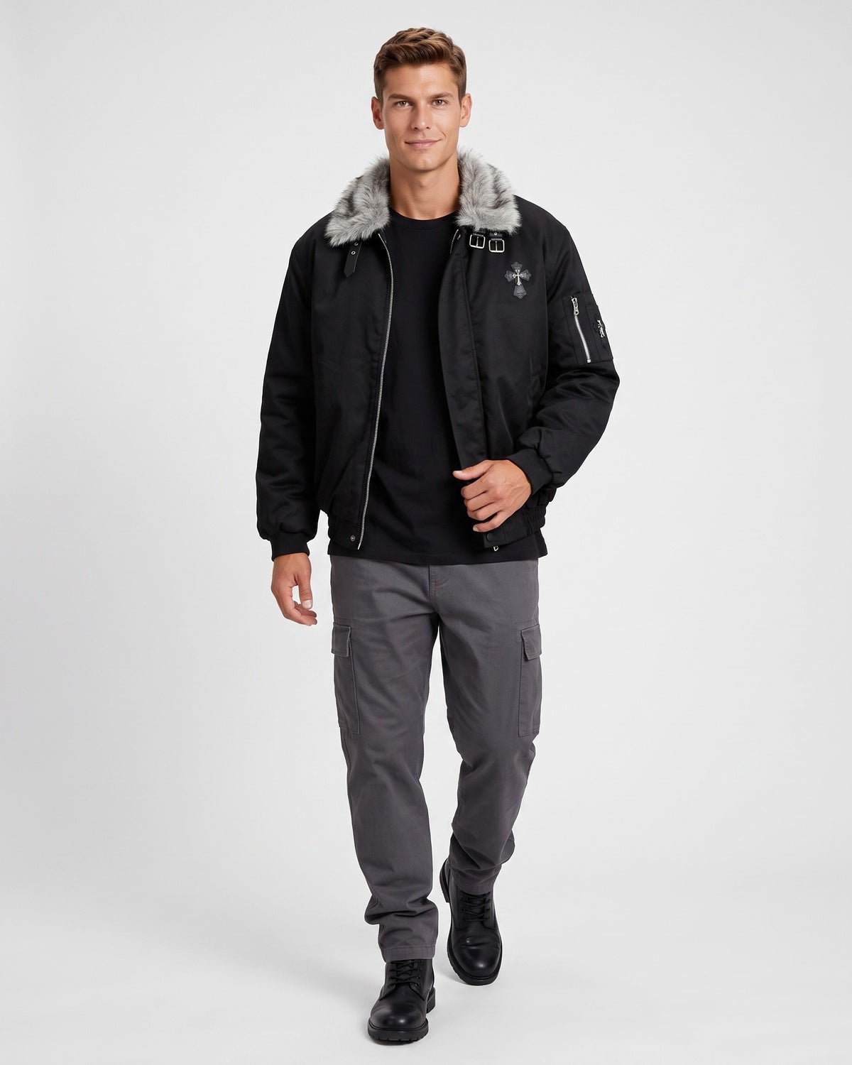 KZZ Men's Padded Long-Sleeve Jacket