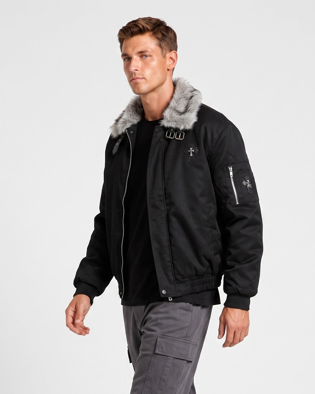 KZZ Men's Padded Long-Sleeve Jacket