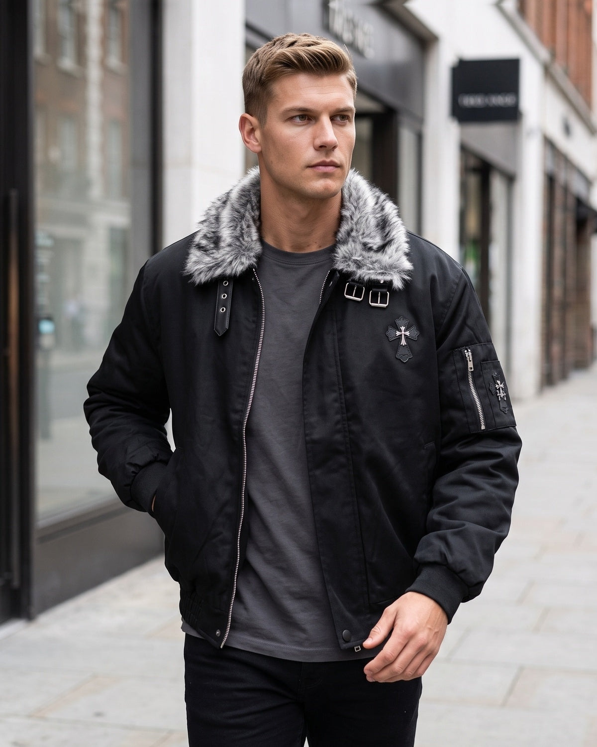 KZZ Men's Padded Long-Sleeve Jacket