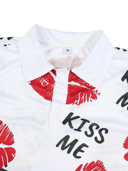 KZZ Men's Slim-Fit Short-Sleeve Polo Shirt with Unique Print