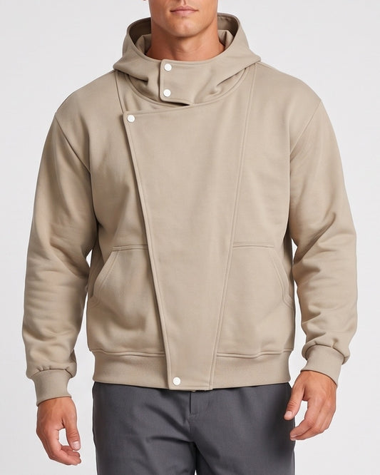 KZZ  Men's hooded cotton cardigan sweatshirt