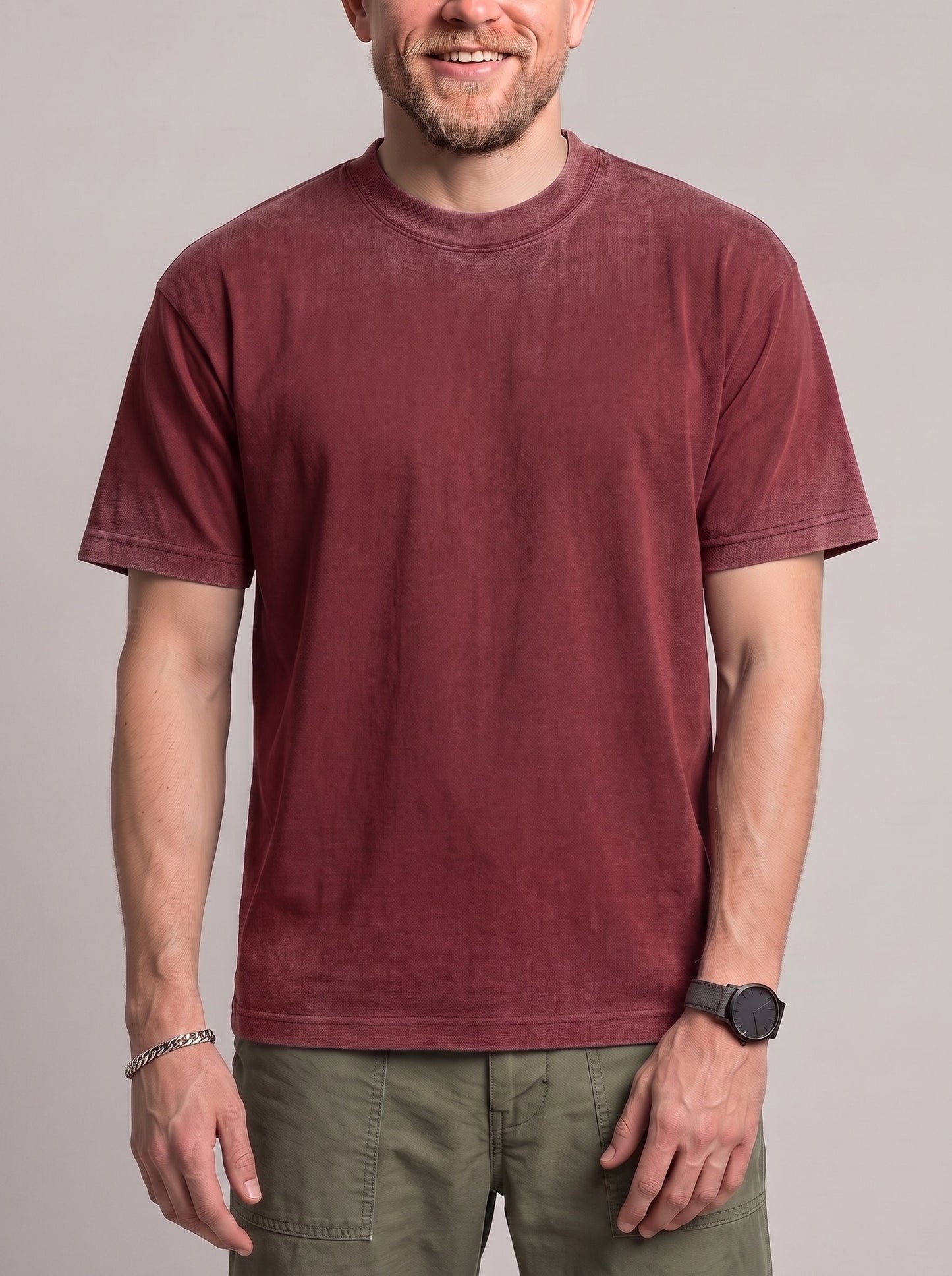 KZZ Plus-size washed ombre short-sleeve top