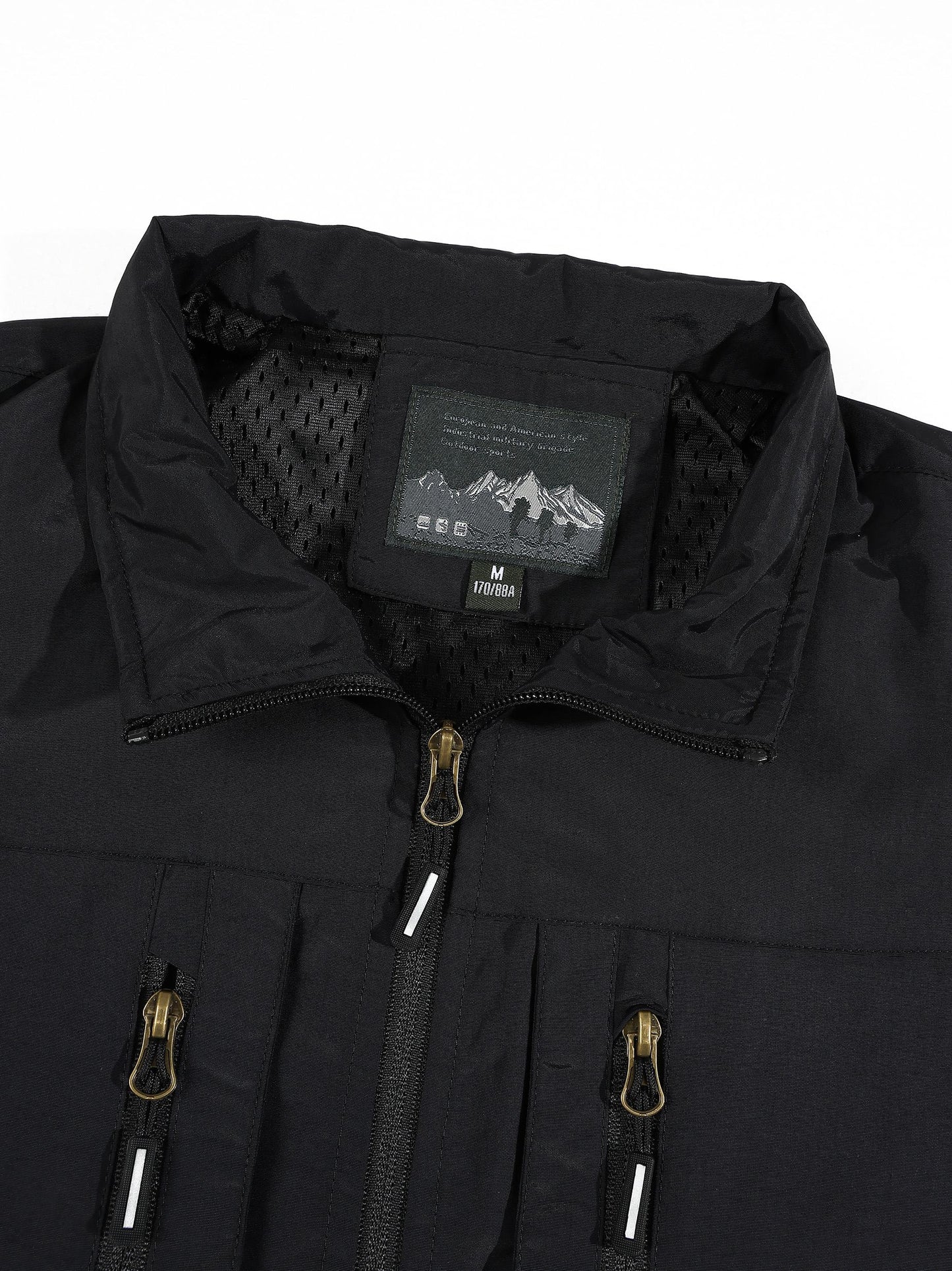 KZZ Men's Slim-Fit Stand-Collar Zip-Up Vest