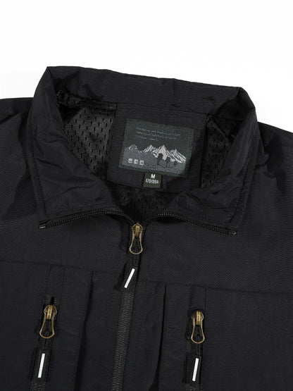 KZZ Men's Slim-Fit Stand-Collar Zip-Up Vest