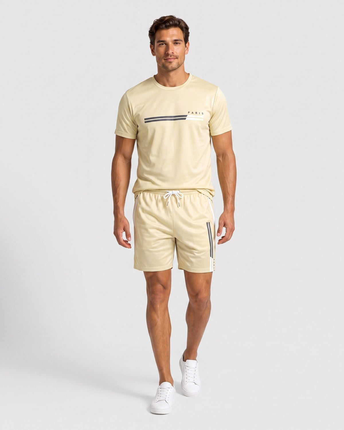 KZZ Men's Summer Regular-Fit Short-Sleeve T-Shirt and Shorts