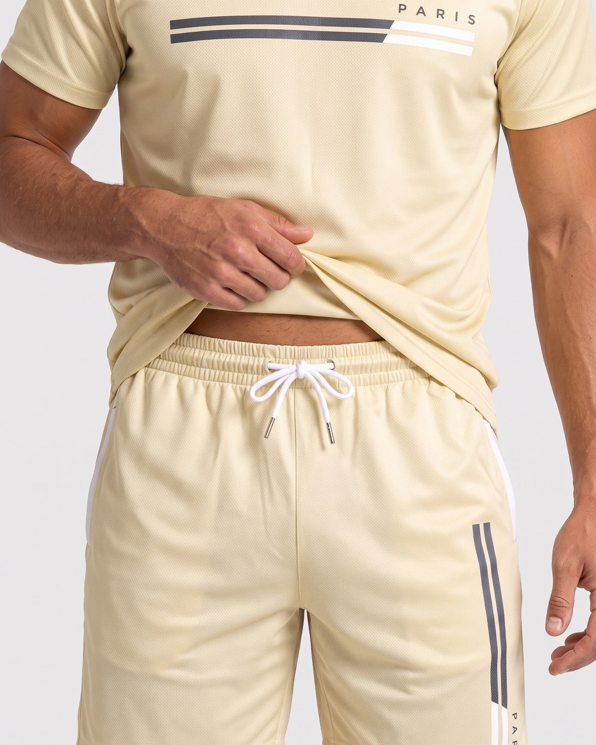 KZZ Men's Summer Regular-Fit Short-Sleeve T-Shirt and Shorts
