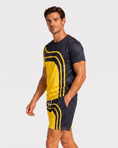 KZZ Men's Casual Fashion Two-Piece Set