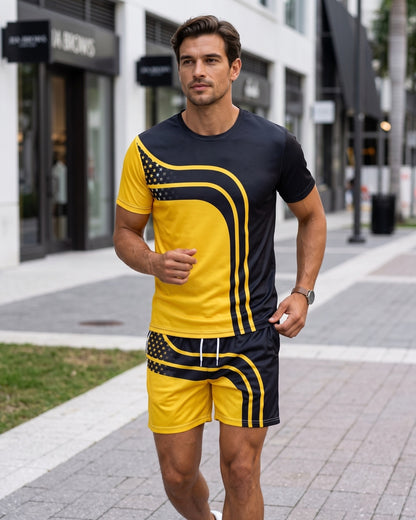 KZZ Men's Casual Fashion Two-Piece Set