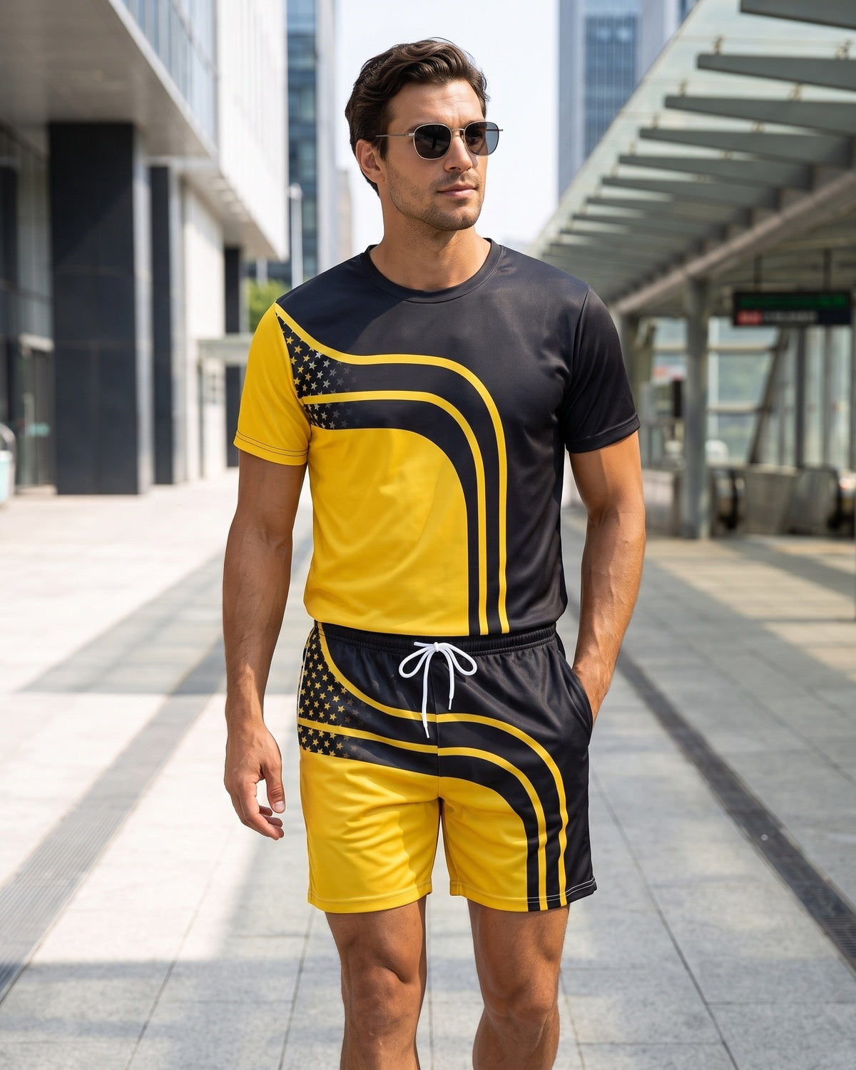 KZZ Men's Casual Fashion Two-Piece Set