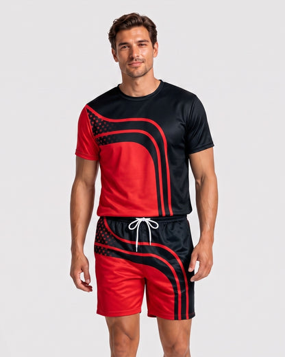KZZ Men's Casual Fashion Two-Piece Set